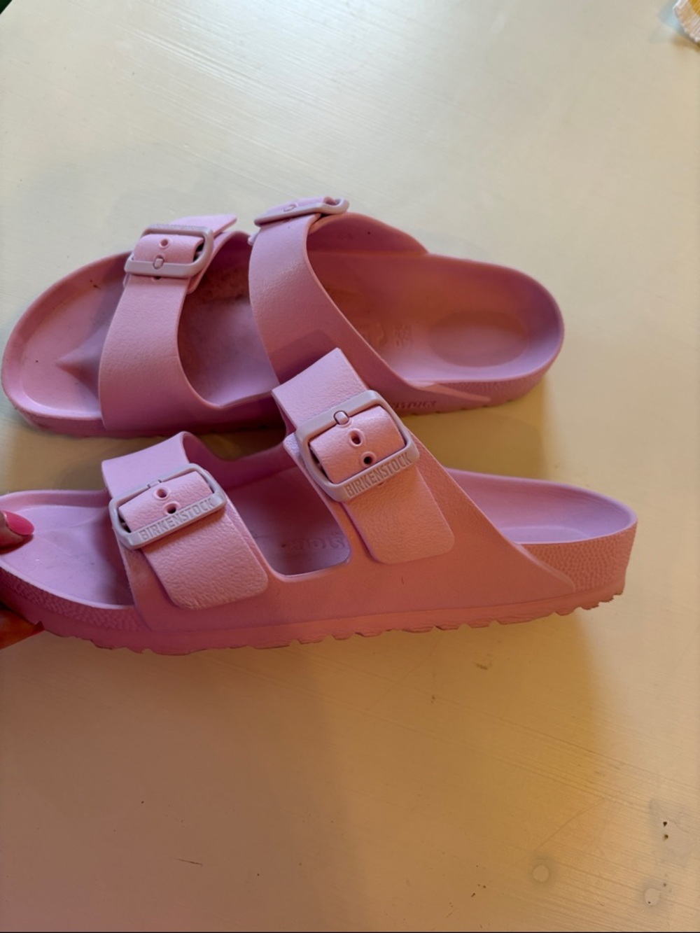 Birkenstock Pink Double-Buckle Slide Sandals - Picture 3 of 7